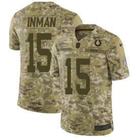 Nike Indianapolis Colts #15 Dontrelle Inman Camo Mens Stitched NFL Limited 2018 Salute To Service Jersey