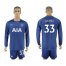 Tottenham Hotspur #33 Davies Away Long Sleeves Soccer Club Jersey