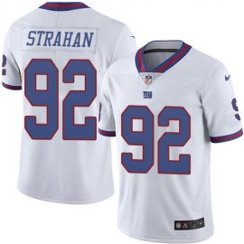 Nike New York Giants #92 Michael Strahan White Mens Stitched NFL Limited Rush Jersey