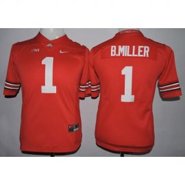 Youth Buckeyes #1 Braxton Miller Red Stitched NCAA Jersey