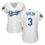 Los Angeles Dodgers #3 Chris Taylor White Home 2018 World Series Womens Stitched MLB Jersey