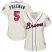 Atlanta Braves #5 Freddie Freeman Cream Alternate Womens Stitched MLB Jersey