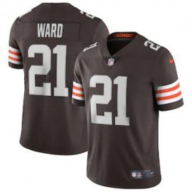 Cleveland Browns #21 Denzel Ward Mens Nike Brown 2020 Vapor Limited Jersey