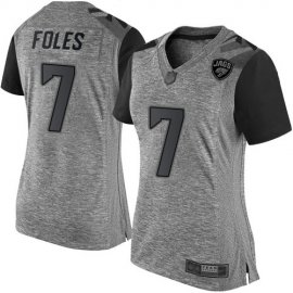 Nike Jacksonville Jaguars #7 Nick Foles Gray Womens Stitched NFL Limited Gridiron Gray Jersey
