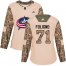 Adidas Columbus Blue Jackets #71 Nick Foligno Camo Authentic 2017 Veterans Day Womens Stitched NHL Jersey