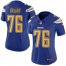 Nike Los Angeles Chargers #76 Russell Okung Electric Blue Womens Stitched NFL Limited Rush Jersey