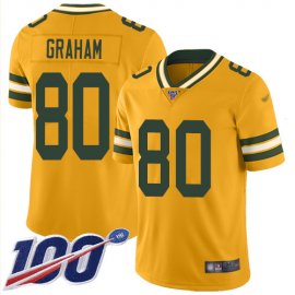 Nike Green Bay Packers #80 Jimmy Graham Gold Mens Stitched NFL Limited Inverted Legend 100th Season Jersey