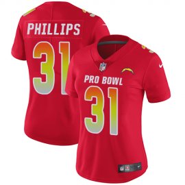 Nike Los Angeles Chargers #31 Adrian Phillips Red Womens Stitched NFL Limited AFC 2019 Pro Bowl Jersey