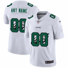 Philadelphia Eagles Custom White Mens Nike Team Logo Dual Overlap Limited NFL Jersey