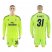 Real Madrid #31 R.Yanez Shiny Green Goalkeeper Long Sleeves Soccer Club Jersey