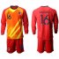 France #16 Mandanda Red Goalkeeper Long Sleeves Soccer Country Jersey