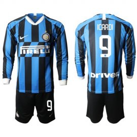 Inter Milan #9 Icardi Home Long Sleeves Soccer Club Jersey