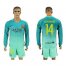 Barcelona #14 Mascherano Sec Away Long Sleeves Soccer Club Jersey