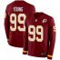 Nike Washington Football Team #99 Chase Young Burgundy Red Team Color Youth Stitched NFL Limited Therma Long Sleeve Jersey