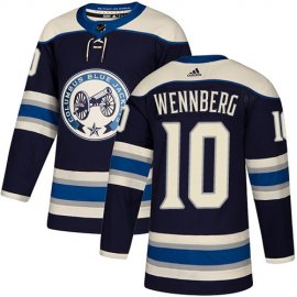 Adidas Columbus Blue Jackets #10 Alexander Wennberg Navy Blue Alternate Authentic Stitched NHL Jersey