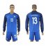 France #13 Mangala Home Long Sleeves Soccer Country Jersey