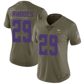 Nike Minnesota Vikings #29 Xavier Rhodes Olive Womens Stitched NFL Limited 2017 Salute to Service Jersey