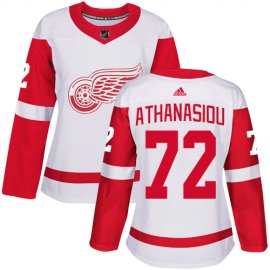 Adidas Detroit Red Wings #72 Andreas Athanasiou White Road Authentic Womens Stitched NHL Jersey