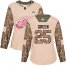 Adidas Detroit Red Wings #25 Mike Green Camo Authentic 2017 Veterans Day Womens Stitched NHL Jersey