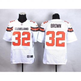 Nike Cleveland Browns #32 Jim Brown White Mens Stitched NFL New Elite Jersey