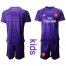 Arsenal Blank Purple Goalkeeper Kid Soccer Club Jersey