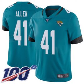 Nike Jacksonville Jaguars #41 Josh Allen Teal Green Alternate Mens Stitched NFL 100th Season Vapor Limited Jersey