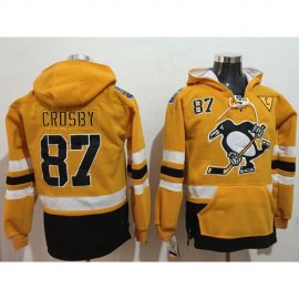 Pittsburgh Penguins #87 Sidney Crosby Gold Sawyer Hooded Sweatshirt 2017 Stadium Series Stitched NHL Jersey