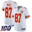 Nike Kansas City Chiefs #87 Travis Kelce White Mens Stitched NFL 100th Season Vapor Limited Jersey