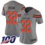 Nike Cleveland Browns #32 Jim Brown Gray Womens Stitched NFL Limited Inverted Legend 100th Season Jersey