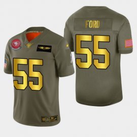 Nike San Francisco 49ers #55 Dee Ford Mens Olive Gold 2019 Salute to Service NFL 100 Limited Jersey