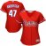 Philadelphia Phillies #47 Larry Andersen Red Alternate Womens Stitched MLB Jersey