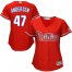 Philadelphia Phillies #47 Larry Andersen Red Alternate Womens Stitched MLB Jersey