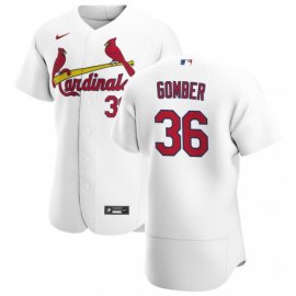 St.Louis Cardinals #36 Austin Gomber Mens Nike White Home 2020 Authentic Player MLB Jersey