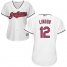 Cleveland Indians #12 Francisco Lindor White Womens Home Stitched MLB Jersey