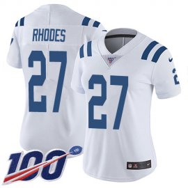 Nike Indianapolis Colts #27 Xavier Rhodes White Womens Stitched NFL 100th Season Vapor Untouchable Limited Jersey