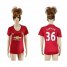 Womens Manchester United #36 Darmian Red Home Soccer Club Jersey