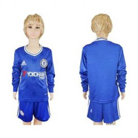 Chelsea Blank Home Long Sleeves Kid Soccer Club Jersey