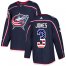 Adidas Columbus Blue Jackets #3 Seth Jones Navy Blue Home Authentic USA Flag Stitched NHL Jersey