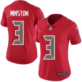 Nike Tampa Bay Buccaneers #3 Jameis Winston Red Womens Stitched NFL Limited Rush Jersey