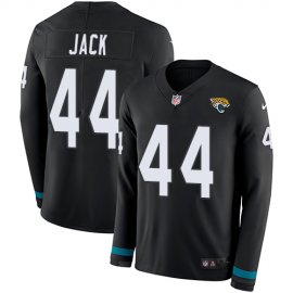 Nike Jacksonville Jaguars #44 Myles Jack Black Team Color Mens Stitched NFL Limited Therma Long Sleeve Jersey