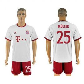 Bayern Munchen #25 Muller White Soccer Club Jersey