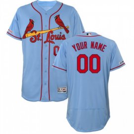 St. Louis Cardinals Majestic Alternate Authentic Collection Flex Base Custom Jersey Light Blue