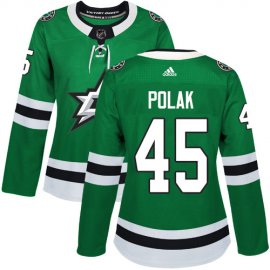 Adidas Dallas Stars #45 Roman Polak Green Home Authentic Womens Stitched NHL Jersey