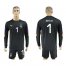 Italy #1 Buffon Black Long Sleeves Goalkeeper Soccer Country Jersey