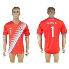 Costa Rica #1 Navas K. Home Soccer Country Jersey