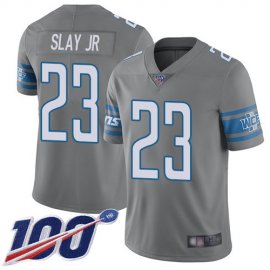 Nike Detroit Lions #23 Darius Slay Jr Gray Mens Stitched NFL Limited Rush 100th Season Jersey