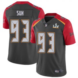 Nike Tampa Bay Buccaneers #93 Ndamukong Suh Gray Mens Super Bowl LV Bound Stitched NFL Limited Inverted Legend Jersey