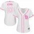 St.Louis Cardinals #23 Marcell Ozuna White/Pink Fashion Womens Stitched MLB Jersey