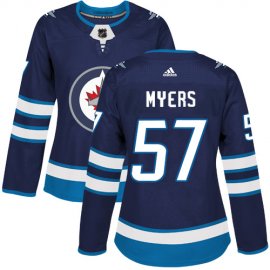 Adidas Winnipeg Jets #57 Tyler Myers Navy Blue Home Authentic Womens Stitched NHL Jersey