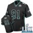 Nike Philadelphia Eagles #91 Fletcher Cox Black Alternate Super Bowl LII Mens Stitched NFL Elite Drift Fashion Jersey